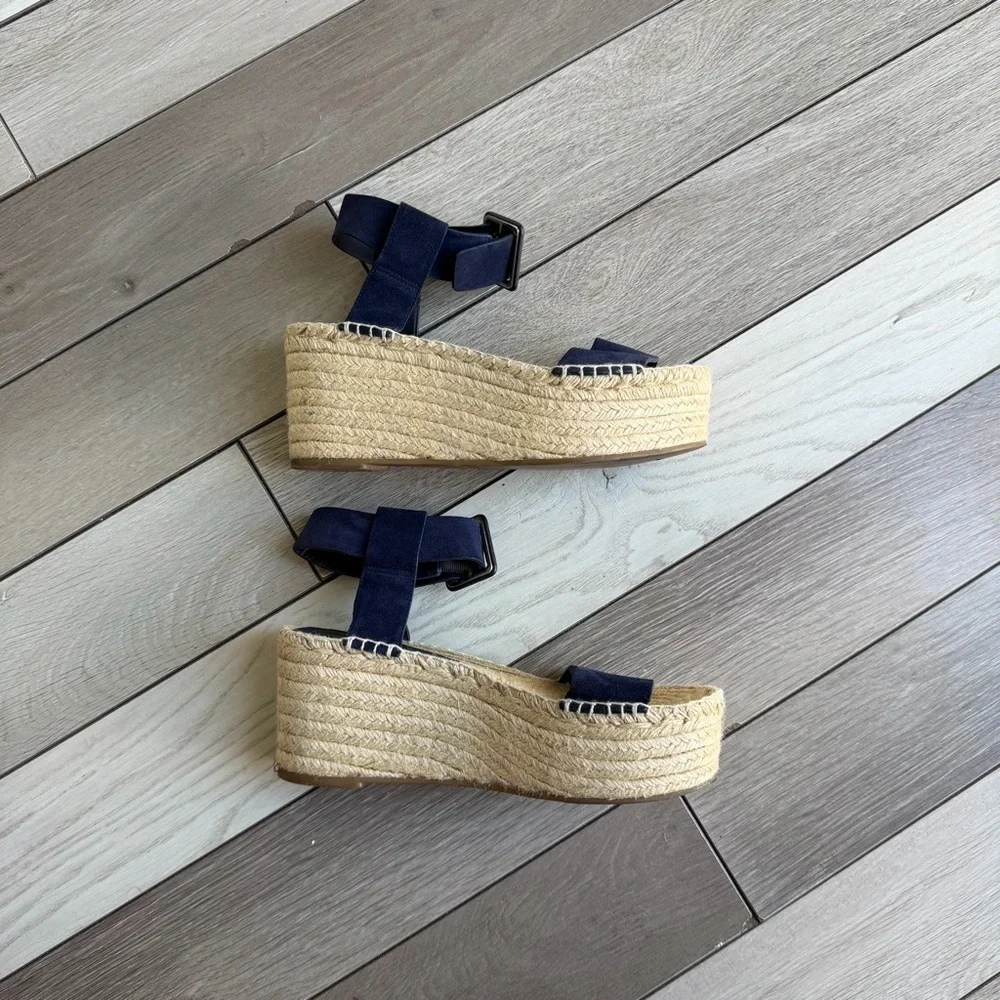 Vince Women's Abby Espadrille Platfrom Sandals - Blue Marine
